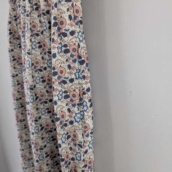 Othilia Dress Womens XS Blue Pink Floral Titania Flounced Maxi Cottage Peasant  - Picture 3 of 10